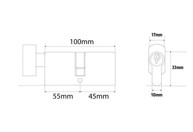 Kenrick Nickel Euro Cylinder Lock Thumb Turn Barrel Door Lock uPVC PVC