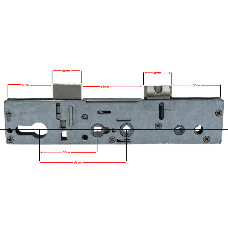 Replacement Lockmaster Mila Master Dual Twin Double Spindle Door Lock Centre Case Gearbox