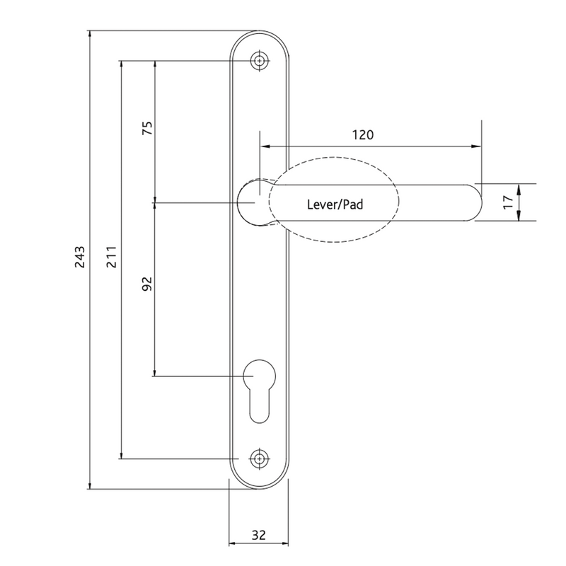 Fab Fix Balmoral UPVC Lever Pad Door Handles 92pz 210mm Screw Centres